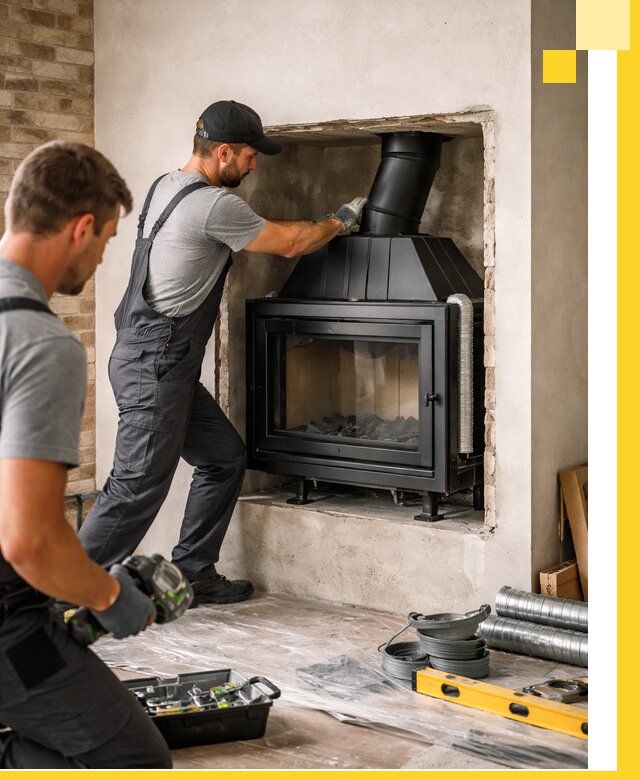 Установка каминных топок в Малоярославце: монтаж, подключение