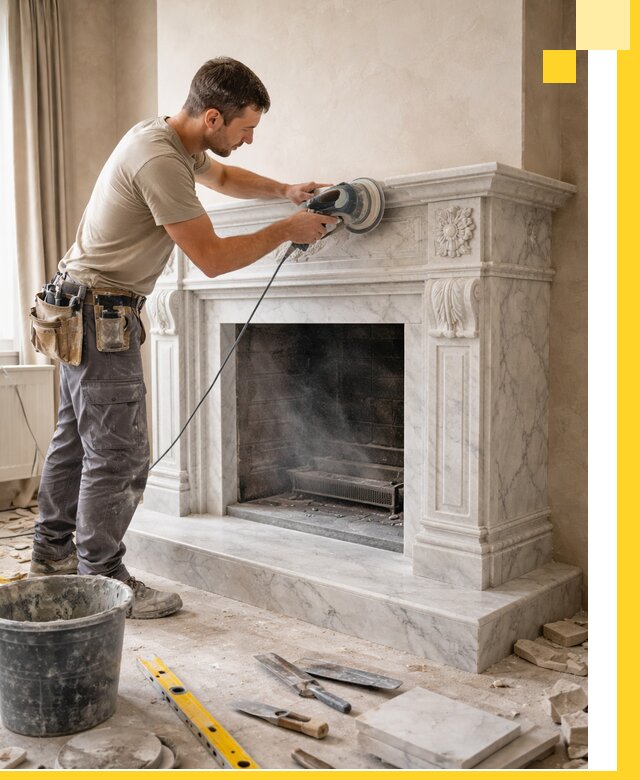 Изготовление и установка мраморных каминов в Малоярославце под ключ