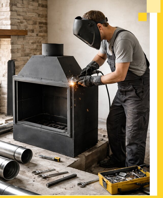 Продажа и установка металлических каминов в Малоярославце под ключ