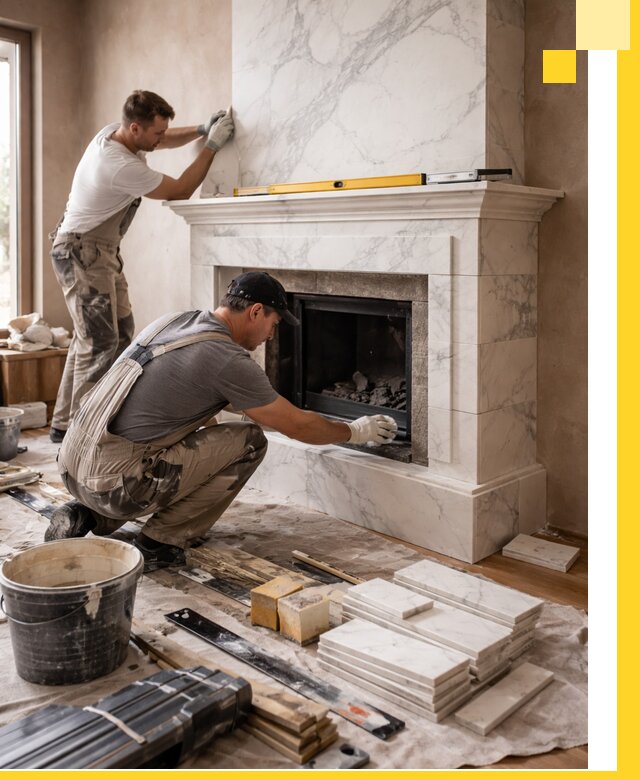 Отделка каминов в Малоярославце качественные облицовочные работы