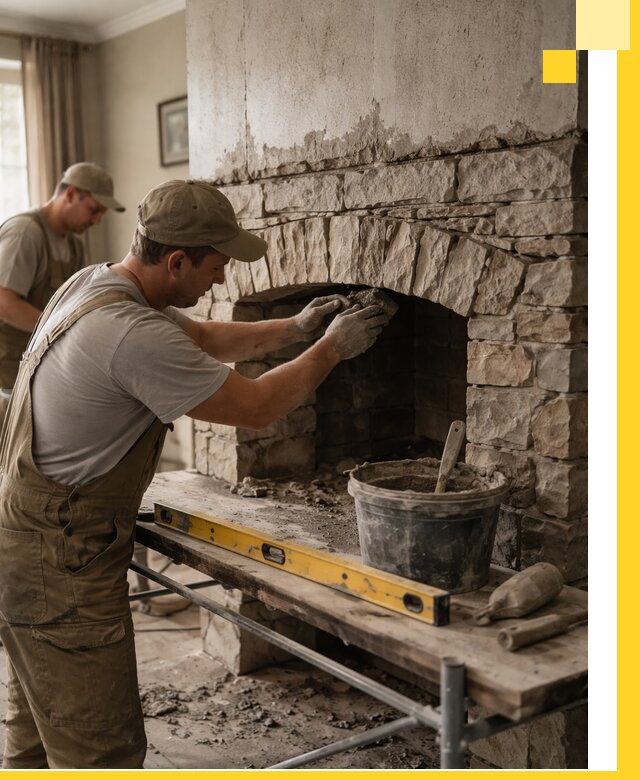 Изготовление каминов под ключ в Малоярославце, монтаж и отделка