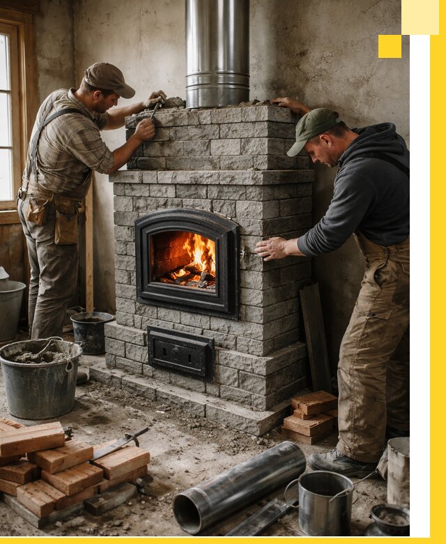 Производство, поставка и монтаж дровяных печей в Малоярославце