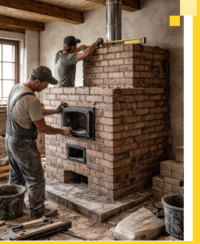 Печи для загородного дома под ключ в Малоярославце — монтаж и сервис