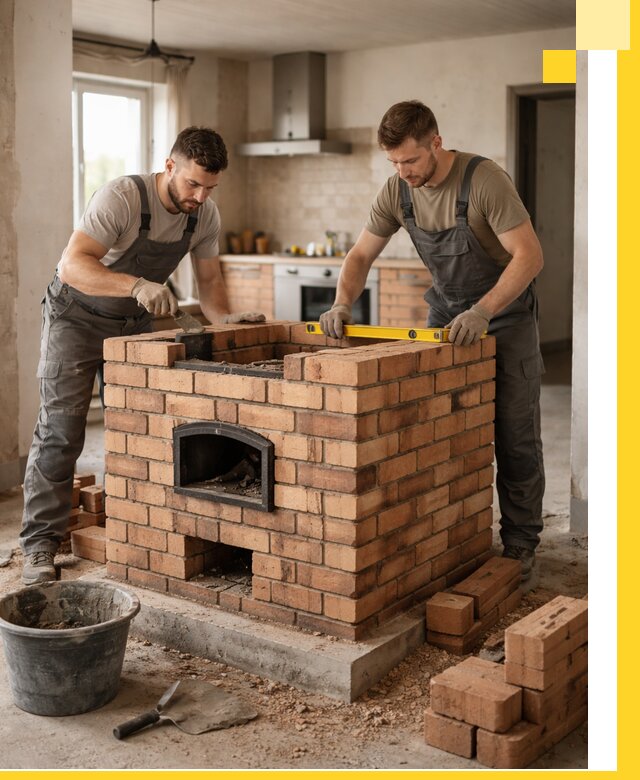 Установка и монтаж печей в частном доме в Малоярославце под ключ