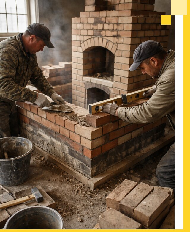 Изготовление и монтаж печей и каминов из кирпича в Малоярославце