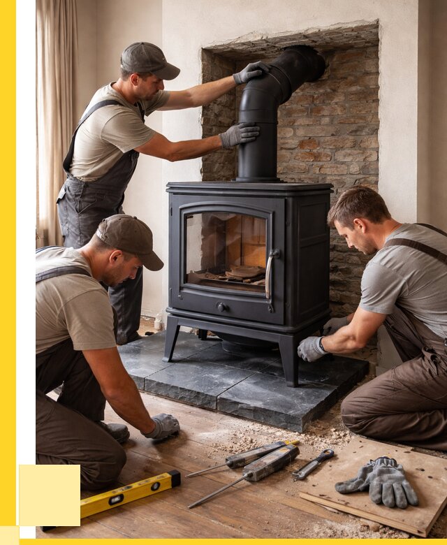 Монтаж печи камина в частном доме в Малоярославце от 25855 р. | ЭриданМлр