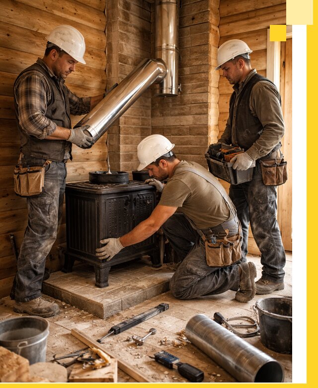 Профессиональный монтаж банных печей и дымоходов в Малоярославце