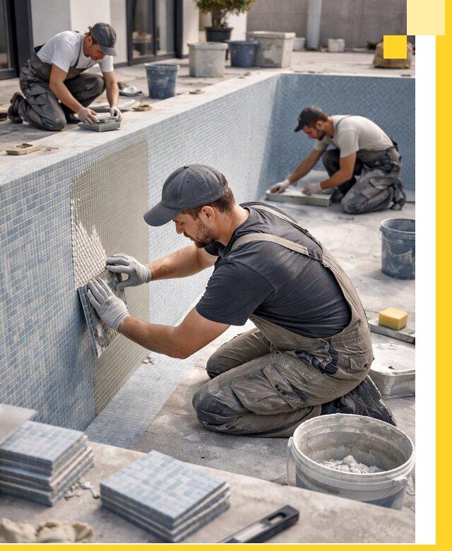 Облицовка бассейнов в Малоярославце плитка мозаика гидроизоляция