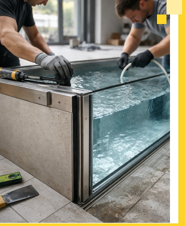 Проектирование и монтаж стеклянных бассейнов в Малоярославце