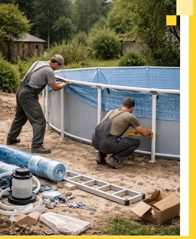 Установка и монтаж каркасных бассейнов в Малоярославце под ключ