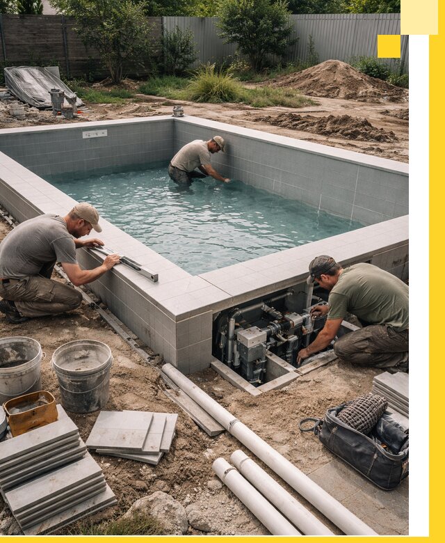 Строительство и монтаж бассейнов для дачи под ключ в Малоярославце