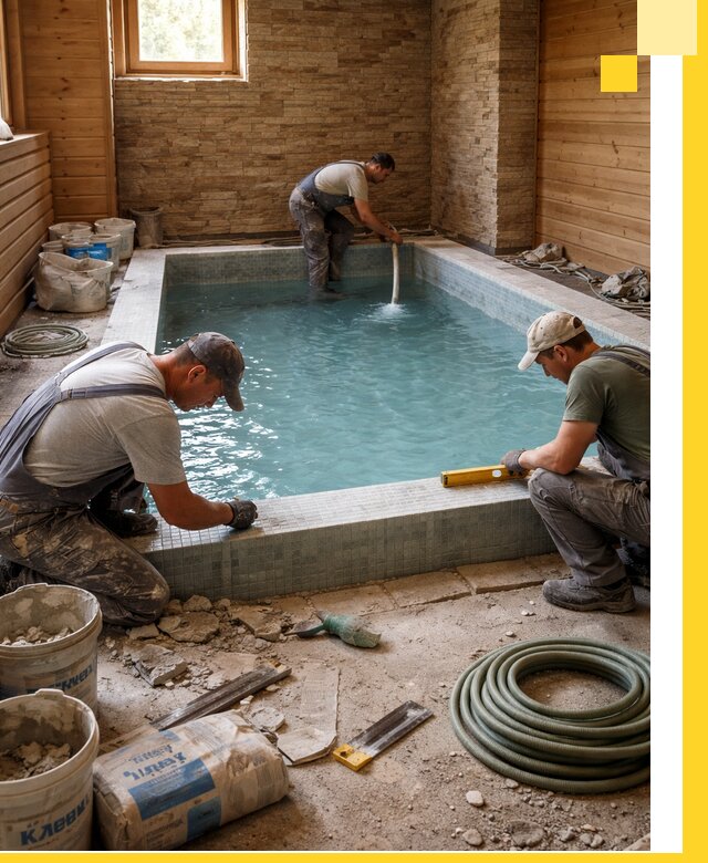 Проектирование и строительство бассейнов для бани в Малоярославце