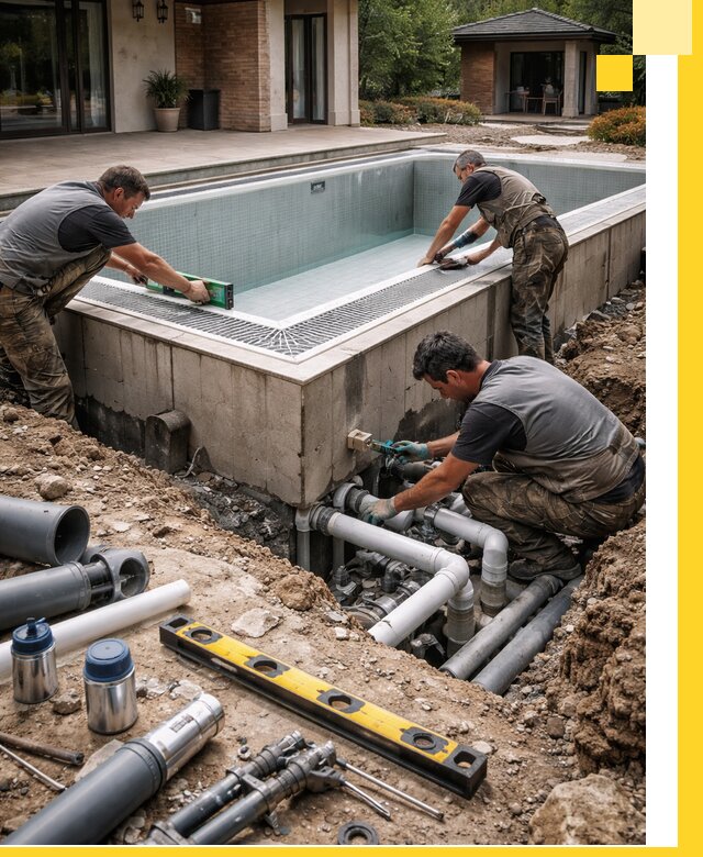 Строительство переливных бассейнов в Малоярославце под ключ