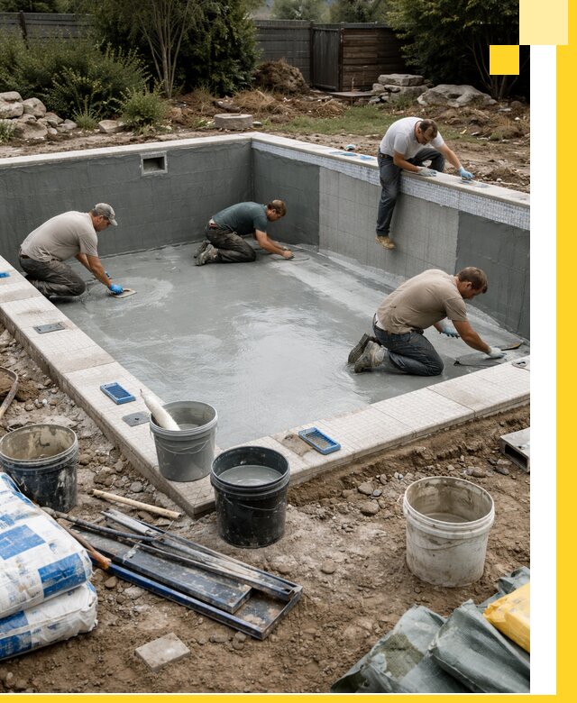 Изготовление и монтаж чаши бассейна под ключ в Малоярославце