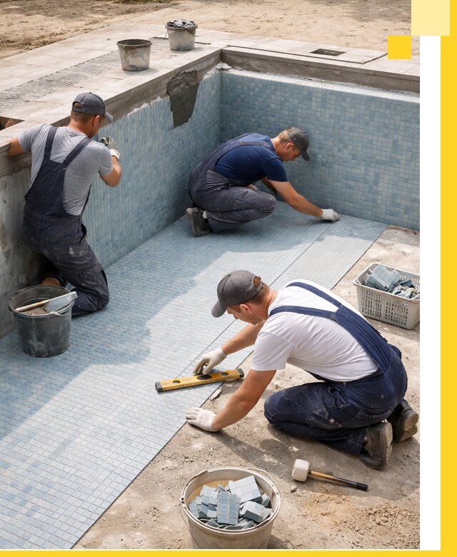 Укладка и установка плитки для бассейнов под ключ в Малоярославце