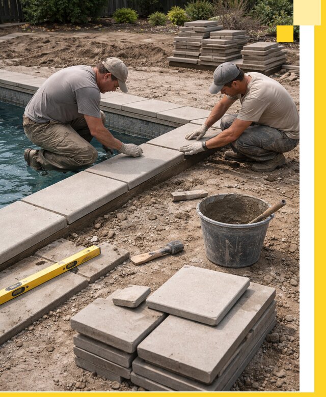 Установка и изготовление копингового камня для бассейнов в Малоярославце