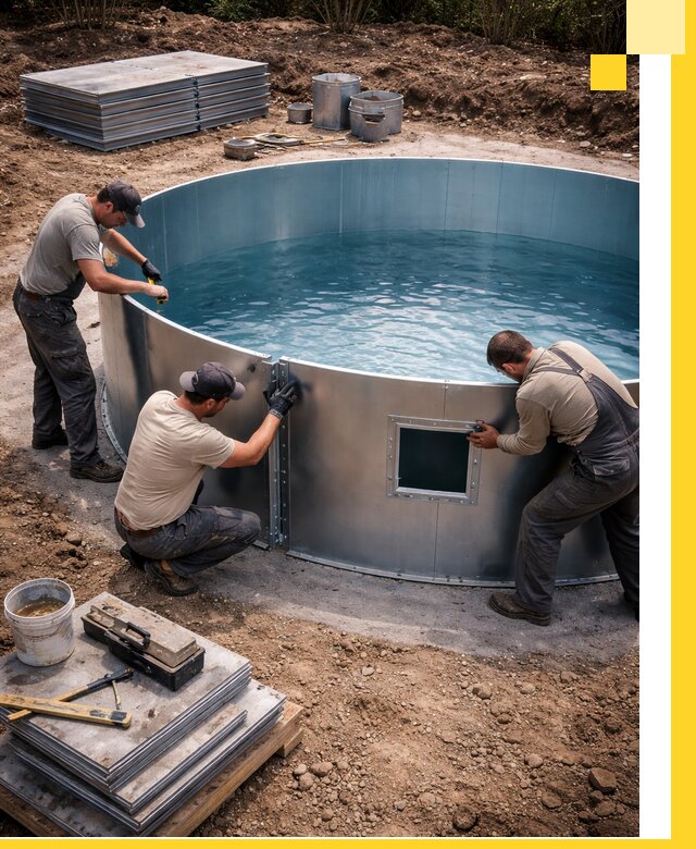 Круглые бассейны под ключ в Малоярославце проектирование и монтаж