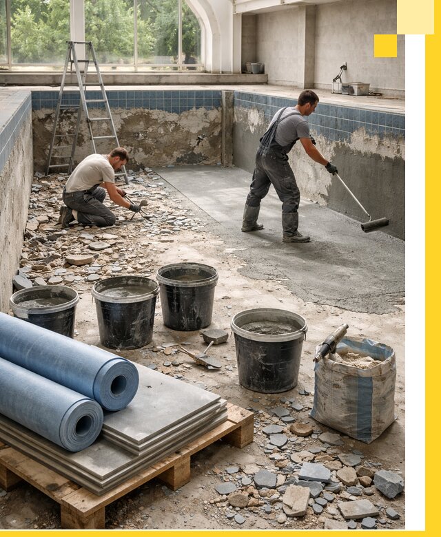 Реконструкция бассейнов в Малоярославце: ремонт, гидроизоляция