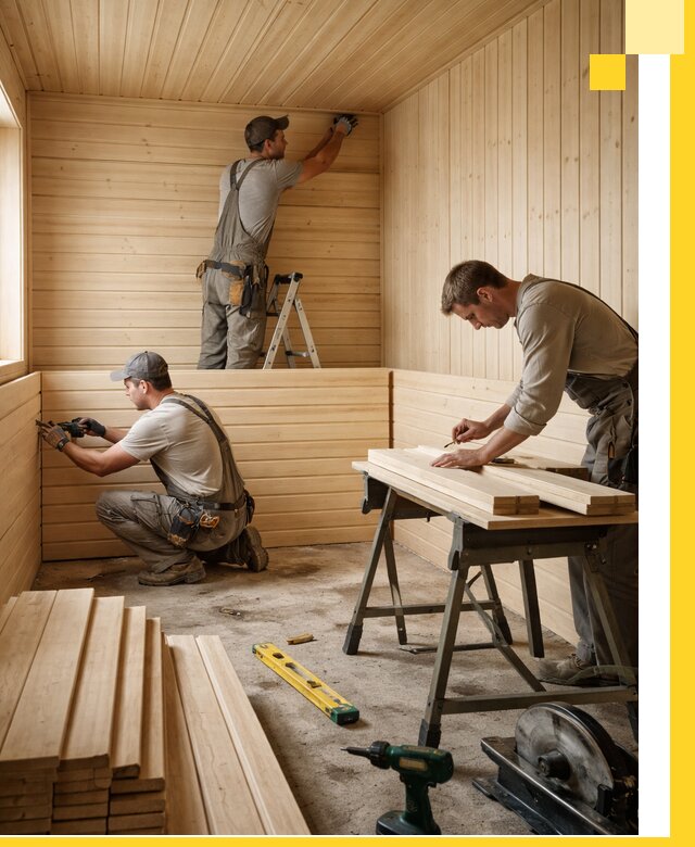 Обшивка саун в Малоярославце из натуральной древесины под ключ