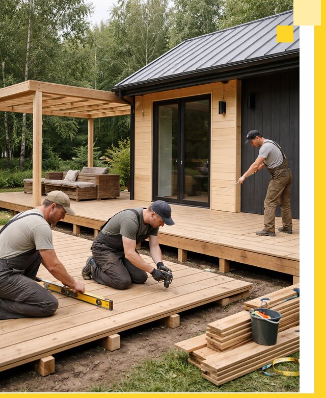 Строительство бань с террасой и бассейном под ключ в Малоярославце