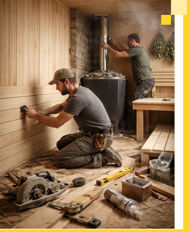 Полное строительство и оснащение парных под ключ в Малоярославце