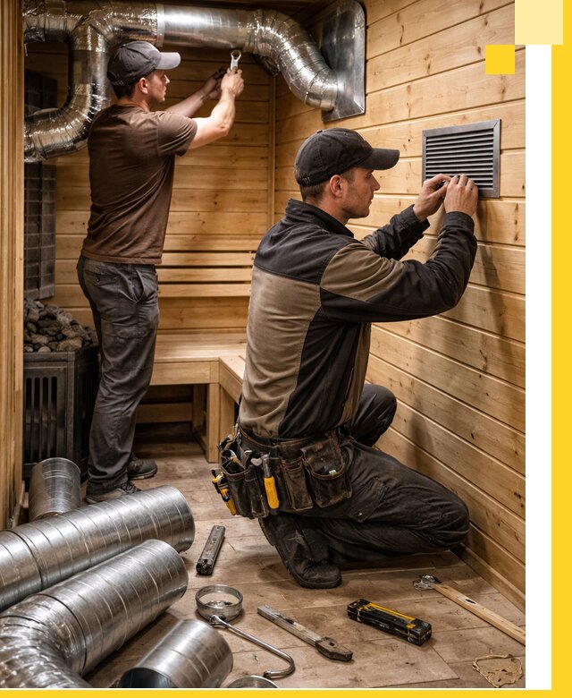 Проектирование и монтаж вентиляции бани в Малоярославце под ключ