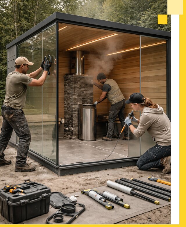 Проектирование и строительство стеклянных бань в Малоярославце