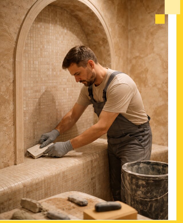 Профессиональная отделка хамамов с мозаикой под ключ в Малоярославце