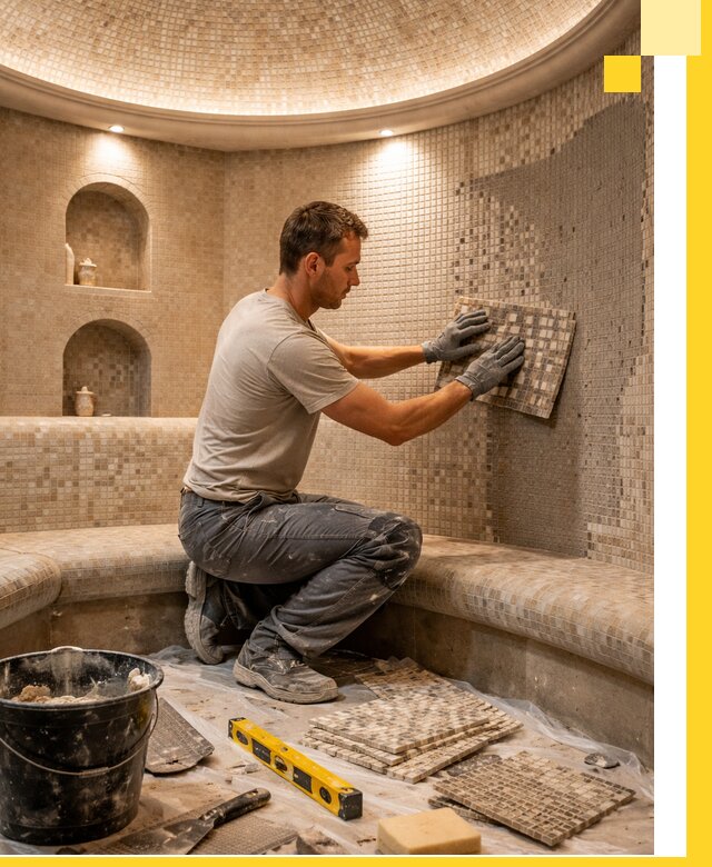 Устройство и монтаж домашнего хамама под ключ в Малоярославце