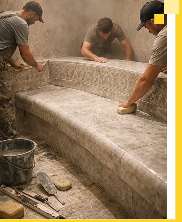 Изготовление и установка сидений для хамама в Малоярославце