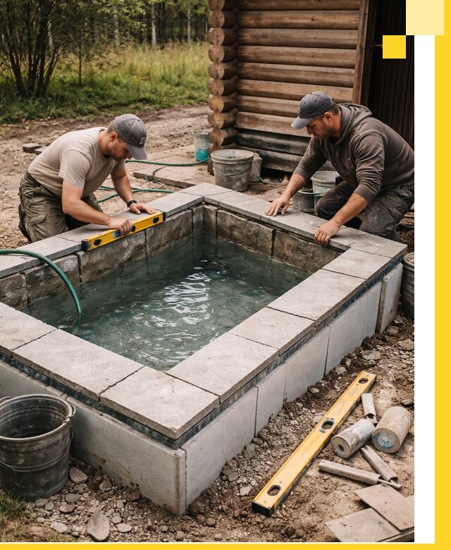 Изготовление и установка холодных купелей под ключ в Малоярославце